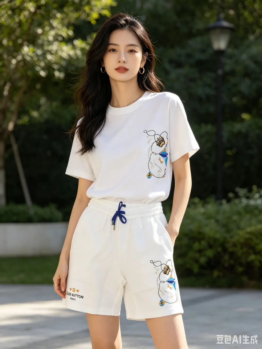 Louis Vuitton/Louis Vuitton 26ss crown print shorts